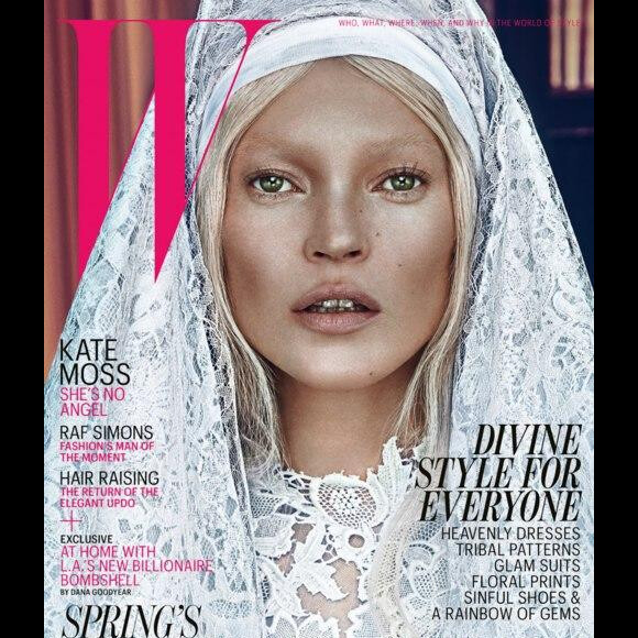 Kate Moss en couverture de W en 2012