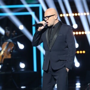 Exclusif - Pascal Obispo - Enregistrement de l'émission "Le Grand Show, hommage à Michel Delpech" le 18 janvier 2016. L'émission sera diffusée sur France 2 le 23 janvier à 20h55. ©Cyril Moreau/Bestimage