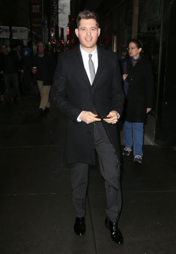 Michael Buble allant participer à l'émission "Today" à New York, le 1er décembre 2015.