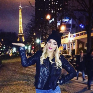 Emilie Nef Naf lors de la finale du concours Top Model Belgium 2016, le 24 janvier au Lido de Paris.