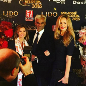 Ingrid Chauvin, Adriana Karembeu et Satya Oblette lors du concours Top Model Belgium 2016 au Lido de Paris, le 24 janvier.
