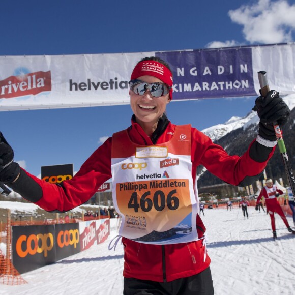 Pippa Middleton lors du 43e Engadin Marathon de ski de fond le 10 mars 2013 en Suisse.