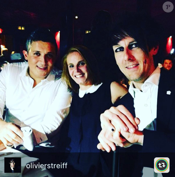 Adel ("Top Chef 2015"), toujours en couple avec Vanessa. Ils ont passé un bon moment avec leur ancien concurrent Olivier Streiff. Octobre 2015.