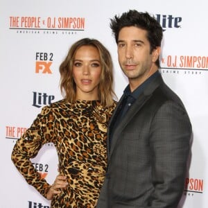 David Schwimmer et sa femme Zoe Buckman - Première de la série "The People v. O.J. Simpson : American Crime Story" à Los Angeles, le 27 janvier 2016