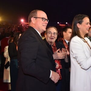 Exclusif - La princesse Stéphanie de Monaco a reçu le 19 janvier 2016 un Clown d'or des mains de son frère le prince Albert II lors du 40e Festival international du cirque de Monte-Carlo, en reconnaissance de son engagement dans la perpétuation du rendez-vous créé par leur père le prince Rainier III, qu'elle préside depuis 2005, et en présence notamment de ses enfants Louis et Pauline Ducruet. © Bruno Bebert/Bestimage