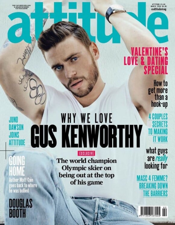 Gus Kenworthy en couverture de Attitude, mars 2016
