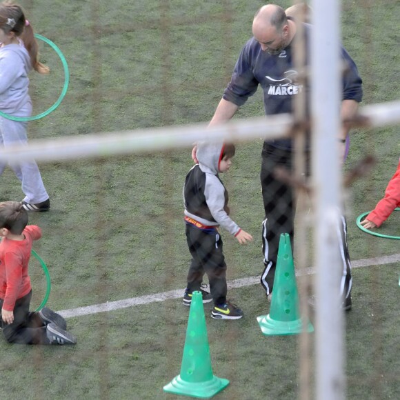 Semi Exclusif - Milan, le fils de Shakira et Gerard Piqué à son entraînement de sport, le 22 janvier 2016