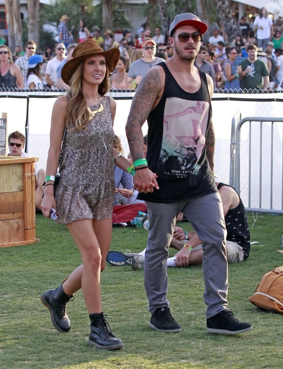 Audrina Patridge, Corey Bohan - Celebrites au 2 eme jour du Festival de musique de Coachella a Indio le 13 avril 2013