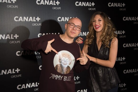 Christophe Albertini et Salomé Lagresle - Soirée des animateurs du Groupe Canal+ au Manko à Paris. Le 3 février 2016