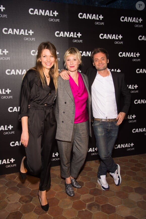 Lauren Bastide, Maïtena Biraben et Augustin Trapenard - Soirée des animateurs du Groupe Canal+ au Manko à Paris. Le 3 février 2016