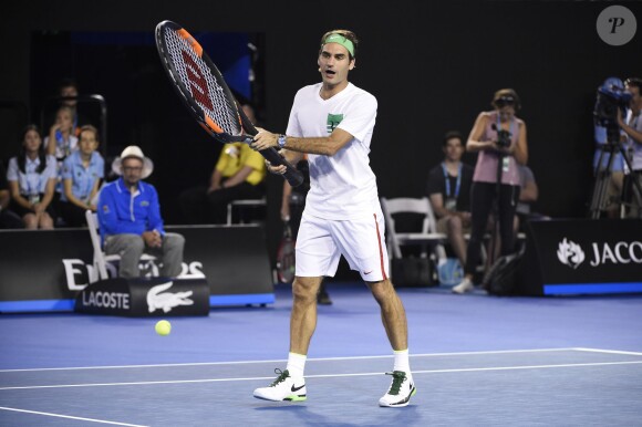 Roger Federer lors du Kid's Day, le 16 janvier 2016 à Melbourne