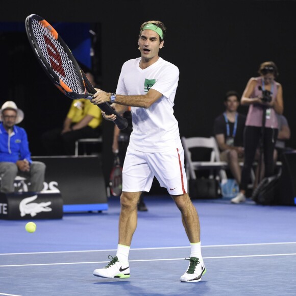 Roger Federer lors du Kid's Day, le 16 janvier 2016 à Melbourne