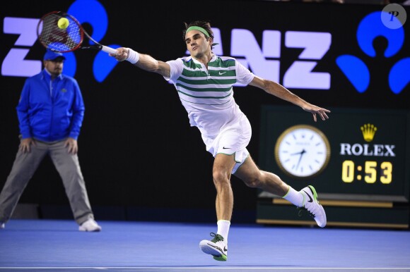 Roger Federer lors de sa défaite en demi-finale de l'Open d'Australie, le 28 janvier 2016 à Melbourne