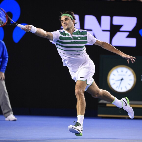 Roger Federer lors de sa défaite en demi-finale de l'Open d'Australie, le 28 janvier 2016 à Melbourne
