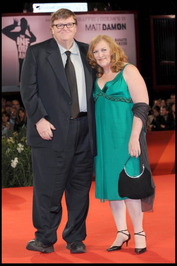 Michael Moore, Kathleen Glynn au festival du Film de Venise 2009.