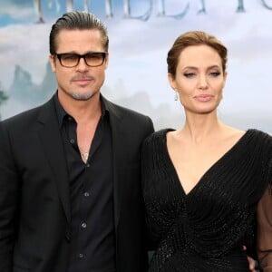 Brad Pitt, Angelina Jolie - Première du film "Maleficent" à Londres le 8 mai 2014.