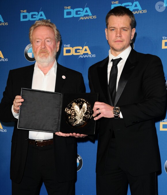 Ridley Scott, Matt Damon - 68e Directors Guild Awards à Los Angeles le 6 février 2016