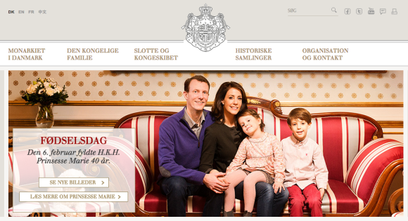 La princesse Marie de Danemark dans l'une des photos réalisées pour son 40e anniversaire, le 6 février 2016, présentée sur le site de la cour danoise.