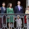 Le prince Nikolai, la princesse Marie, le prince Joachim, la princesse Athena, le prince Felix et le prince Henrik - La famille royale de Danemark lors du 75e anniversaire de la reine, le 16 avril 2015 à Copenhague
