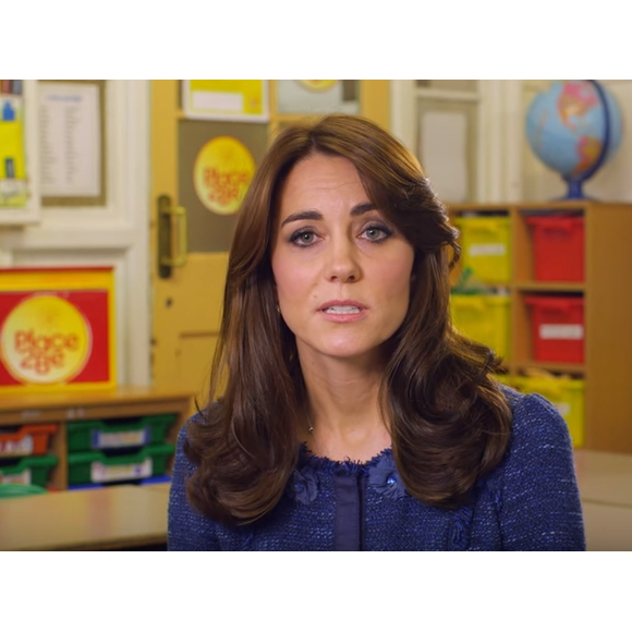 La duchesse de Cambridge, a discuté avec quatre enfants auxquels Place2Be, dont elle est la marraine, est venue en aide dans le cadre d'une vidéo promouvant la Semaine de la santé mentale des enfants (8-14 février 2016).