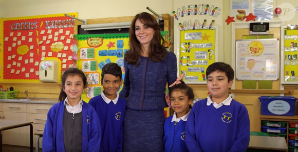 La duchesse Catherine de Cambridge, a discuté avec quatre enfants auxquels Place2Be, dont elle est la marraine, est venue en aide dans le cadre d'une vidéo promouvant la Semaine de la santé mentale des enfants (8-14 février 2016).