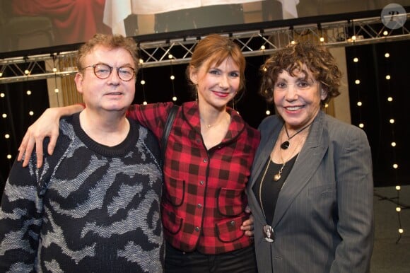 Dominique Besnehard, Florence Pernel et Liliane Rovere lors de la 21e cérémonie des Lauriers de la radio et de la télévision à l'Hôtel de Ville de Paris le 8 février 2016