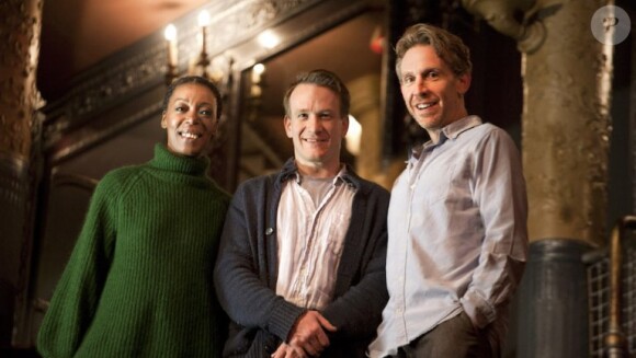 Noma Dumezweni (Hermione), Jamie Parker (Harry) et Paul Thornley (Ron), le trio d'acteurs au théâtre.