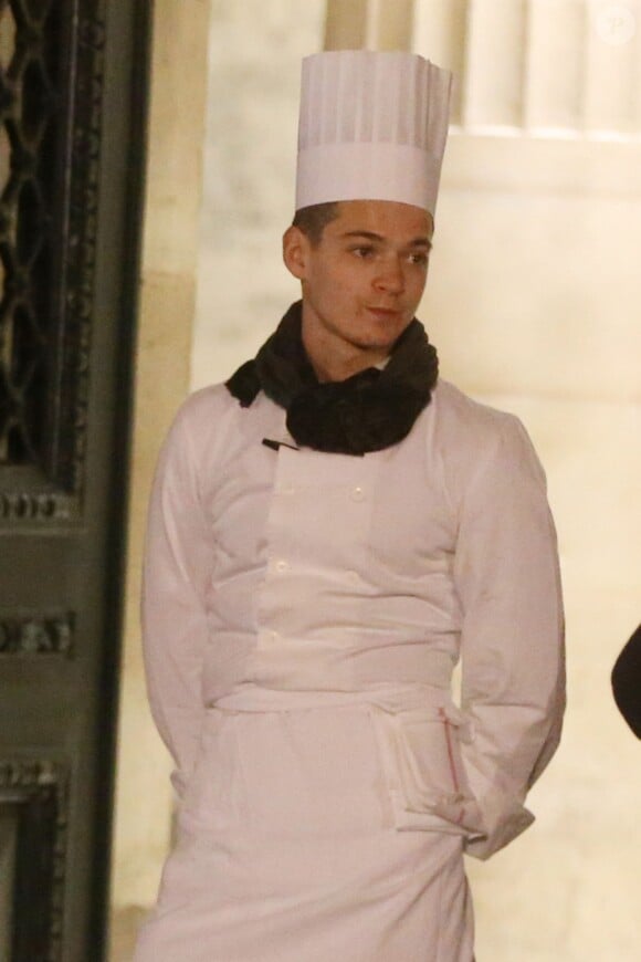Exclusif - Léonard Trierweiler - L'ancien président de la république, Nicolas Sarkozy, a fêté son 61e anniversaire au restaurant Guy Savoy, dans lequel travaille Léonard Trierweiler, en compagnie de sa femme, ses enfants et leurs amis. Paris, le 28 janvier 2016