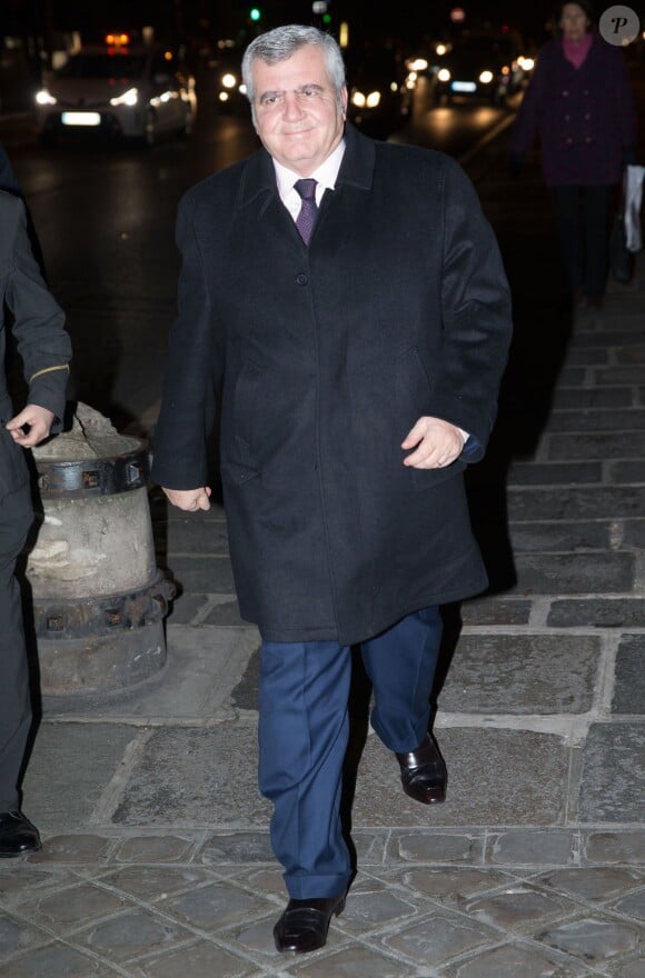 Exclusif - L'avocat Thierry Herzog - L'ancien président de la république, Nicolas Sarkozy, a fêté son 61e anniversaire au restaurant Guy Savoy, dans lequel travaille Léonard Trierweiler, en compagnie de sa femme, ses enfants et leurs amis. Paris, le 28 janvier 2016