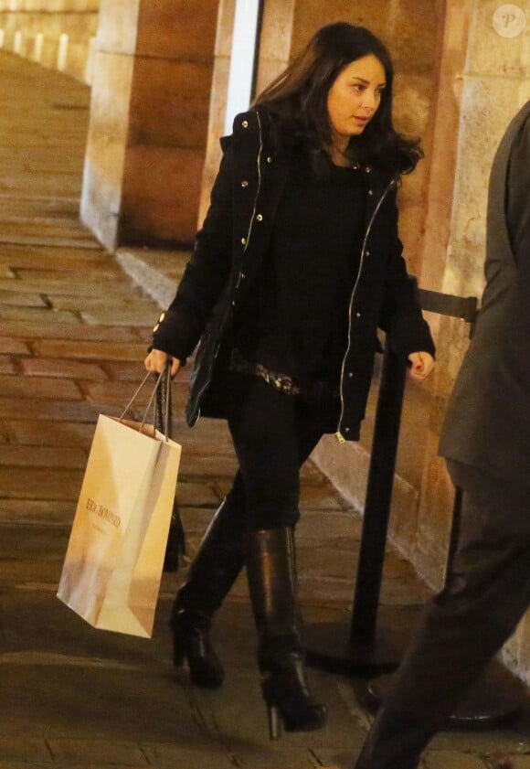 Exclusif - Jessica Sebaoun (La femme de Jean Sarkozy) - L'ancien président de la république, Nicolas Sarkozy, a fêté son 61e anniversaire au restaurant Guy Savoy, dans lequel travaille Léonard Trierweiler, en compagnie de sa femme, ses enfants et leurs amis. Paris, le 28 janvier 2016