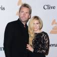 Avril Lavigne et Chad Kroeger lors du gala Pre-GRAMMY en l'honneur de Irving Azoff, organisé au Beverly Hilton Hotel de Beverly Hills, Los Angeles, le 14 février 2016.