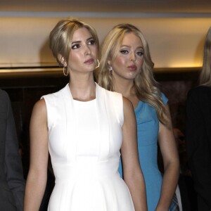 Tiffany Trump, Ivanka Trump - Donald Trump se déclare candidat à l'investiture républicaine pour la présidentielle de 2016 lors d'une conférence à New York, le 16 juin 2015.  Billionaire television personality and business executive Donald Trump announces he will seek the 2016 Republican presidential nomination at Trump Tower in New York City, New York on June 16, 2015. Trump formally began his Republican presidential campaign today, saying that the United States has become "a dumping ground for other people's problems."16/06/2015 - New York