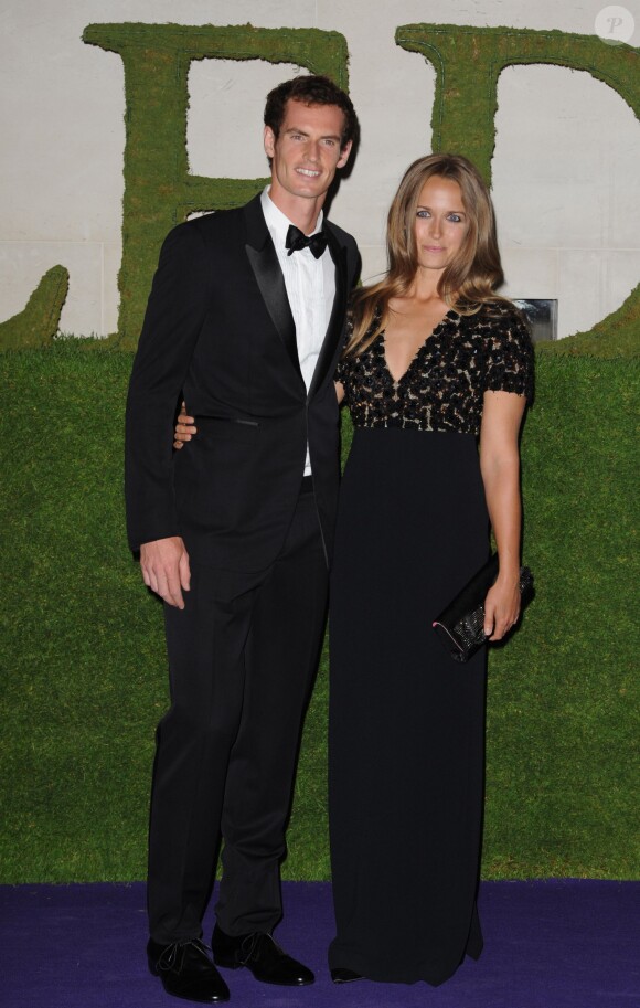 Andy Murray et sa belle Kim Sears au dîner des champions du tournoi de Wimbledon à Londres le 7 juillet 2013