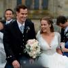 Andy Murray et Kim Sears à la sortie de leur mariage à la Dunblane Cathedral le 11 avril 2015