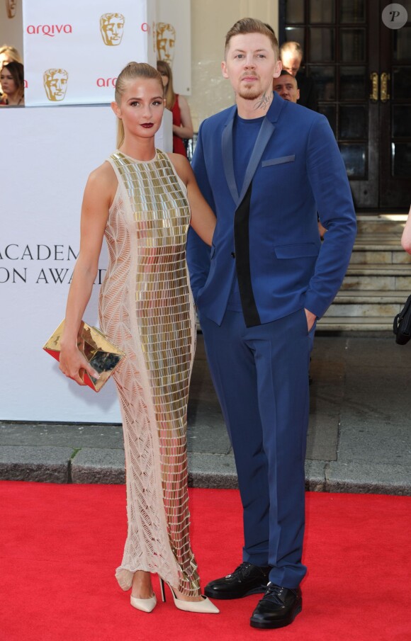 Millie Mackintosh et Professor Green au photocall des BAFTA Awards 2014 à Londres, le 18 mai 2014