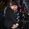 David Beckham et sa fille Harper à la sortie du restaurant Balthazar à New York, le 14 février 2016