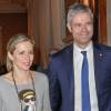 Laurent Wauquiez et sa femme Charlotte à Lyon, le 13 décembre 2015.