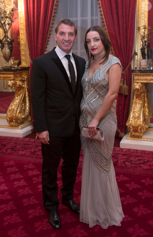 Brendan Rodgers et sa soeur Mischa - La reine Elisabeth II d'Angleterre assiste à une réception pour le 80ème anniversaire de l'association "Diabetes" au St James Palace à Londres. Le 17 février 2015