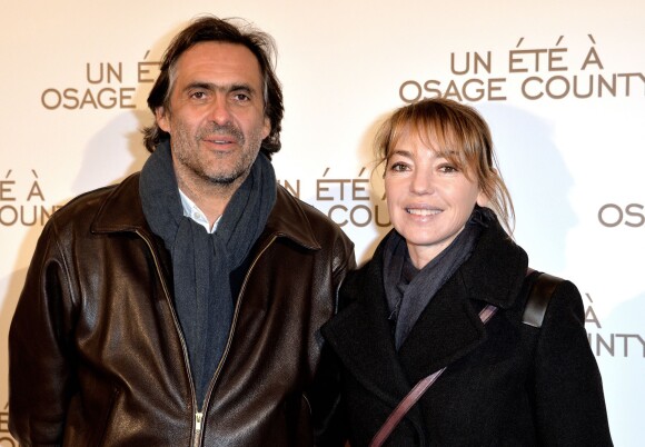 Emmanuel Chain et sa femme Valérie Guignabodet - Avant-première du film "Un été à Osage County" à l'UGC Normandie à Paris, le 13 février 2014.