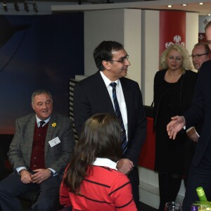 Le prince William, duc de Cambridge, lors d'une réception organisée par le Charitable Trust Welsh Rugby au Principality Stadium de Cardiff avant le match Pays de Galles-France lors du Tournoi des VI Nations, le 26 février 2016.