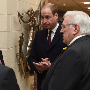 Le prince William, duc de Cambridge, lors d'une réception organisée par le Charitable Trust Welsh Rugby au Principality Stadium de Cardiff avant le match Pays de Galles-France lors du Tournoi des VI Nations, le 26 février 2016.