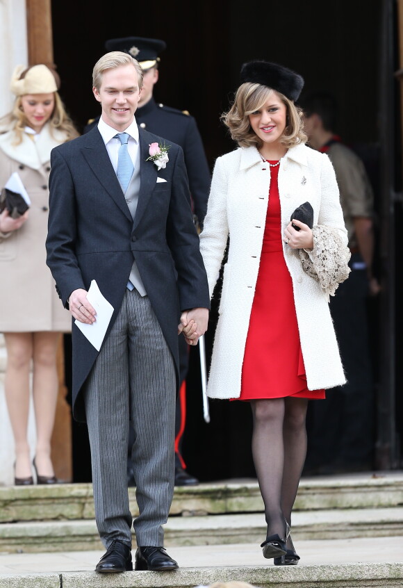 L'archiduc Imre avec sa femm l'archiduchesse Kathleen de Habsbourg-Lorraine au mariage de son frère l'archiduc Christoph et d'Adélaïde Drape-Frisch à Nancy, le 29 décembre 2012.