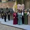 Le prince Johann Georg von Hohenzollern et la princesse Birgitta de Suède, à droite, au mariage de la princesse Victoria de Suède et de Daniel Westling le 19 juin 2010 à Stockholm, avec la princesse Cristina, son mari Thord Magnusson, la princesse Désirée, son mari Niclas, et la princesse Margareta. Johann Georg, surnommé Hansi, est décédé à 83 ans le 2 mars 2016 à Munich.