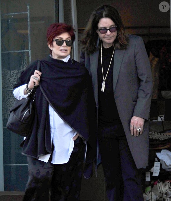 Sharon Osbourne et son mari Ozzy Osbourne font du shopping à Los Angeles, le 1er février 2015.