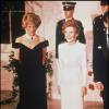 La princesse Diana et Nancy Reagan, femme de Ronald Reagan, en 1985 aux Etats-Unis.