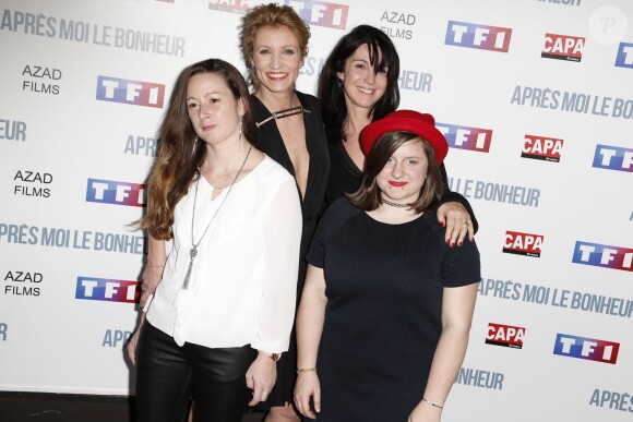 Alexandra Lamy, Zabou Breitman et Julie Mézonniaud Picat qui est la fille de Marie-Laure dont l'histoire est tirée, avec sa meilleure amie Cécile - Avant-Première du film "Après moi, le Bonheur" à Paris le 24 février 2016.