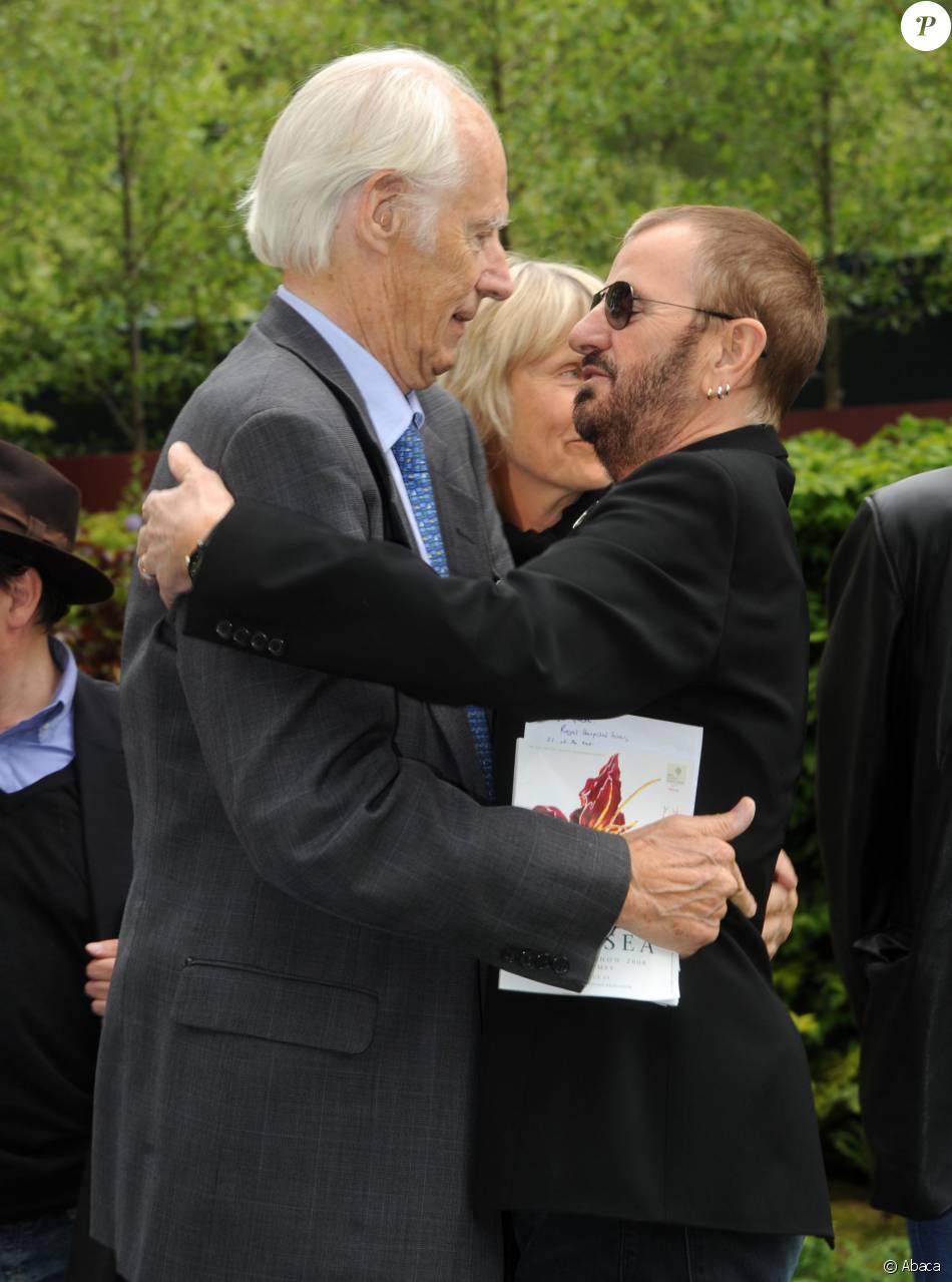 Ringo Starr et George Martin à Londres le 19 mai 2008.