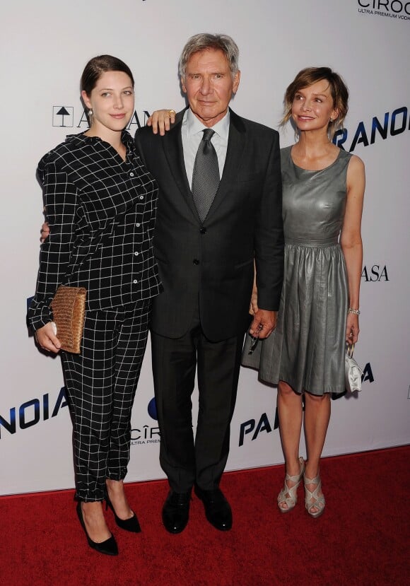 Georgia Ford, son père Harrison Ford et Calista Flockhart - Avant-première du film "Paranoia" à Los Angeles, le 8 août 2013.