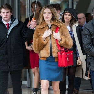 Natalia Vodianova quitte la Fondation Louis Vuitton à l'issue du défilé Louis Vuitton. Paris, le 9 mars 2016 © Cyril Moreau / Bestimage