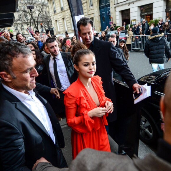Selena Gomez à Paris jeudi 10 mars 2016.